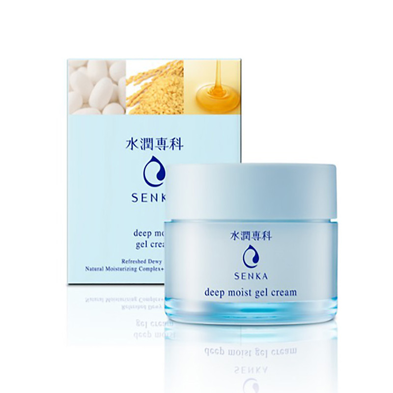 Kem dưỡng cấp ẩm chuyên sâu dạng gel - Senka deep moist gel cream tặng mặt nạ giấy nén Miniso