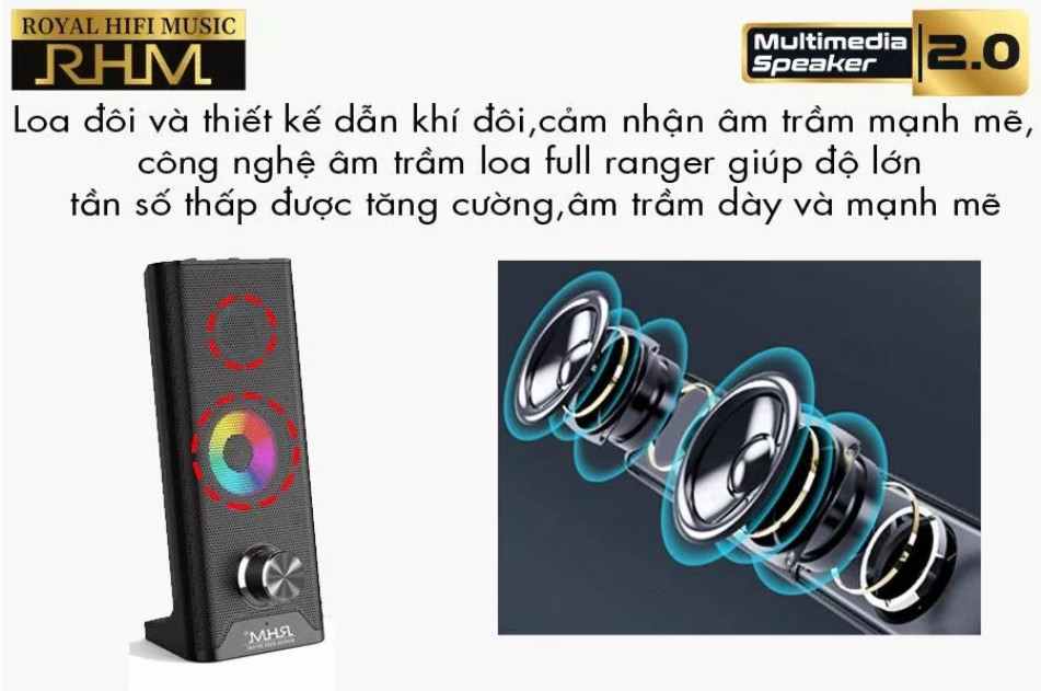 Loa máy tính 2.1 có bluetooth RHM-RM116BT - Hàng chính hãng