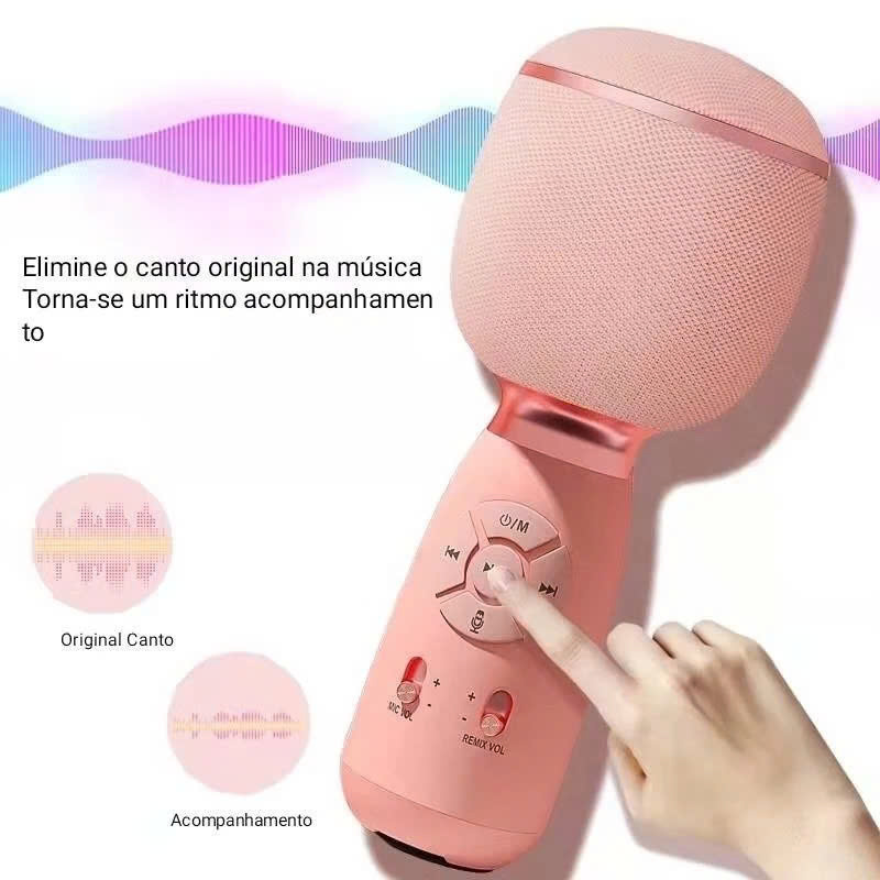 Micro Karaoke kèm loa Bluetooth MÀU ĐEN - Hàng chính hãng