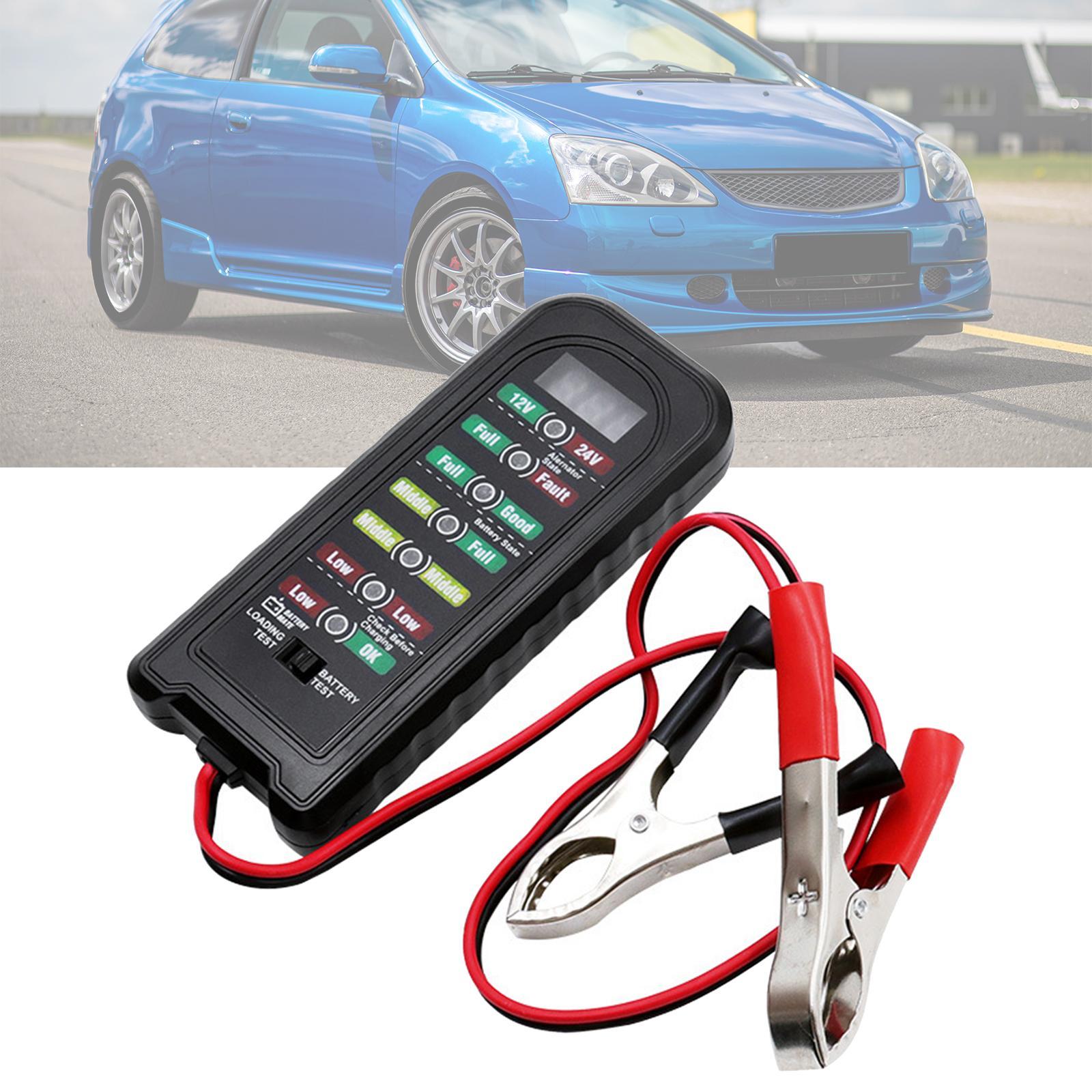 Car Battery Tester Auto Tester Tool Automotive Load Tester Indicator 12V 24V Car Battery Analyzer Premium Durable High Performance