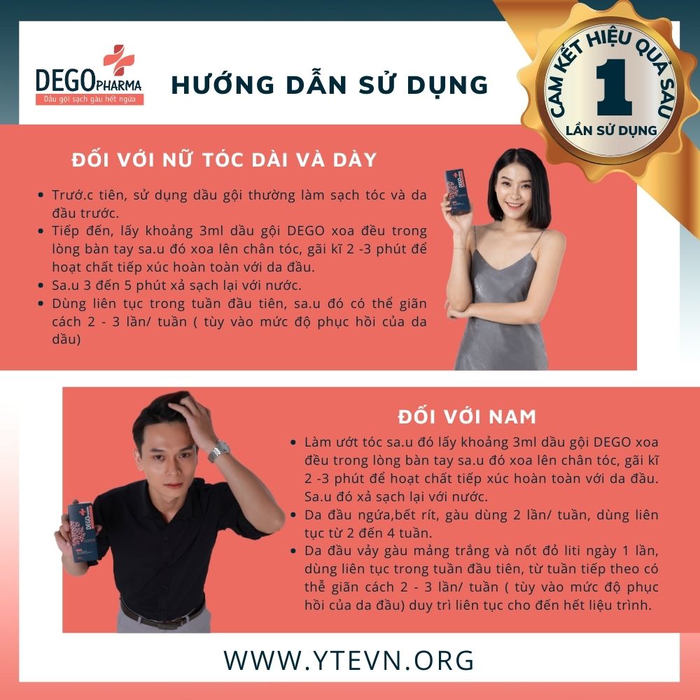 Dego Pharma - Dầu gội sạch vảy gàu mảng trắng, hết ngứa chiết xuất thiên nhiên từ vỏ cây Zizyphus, sản xuất theo tiêu chuẩn và dưới sự giám sát của công ty dược phẩm Châu Âu