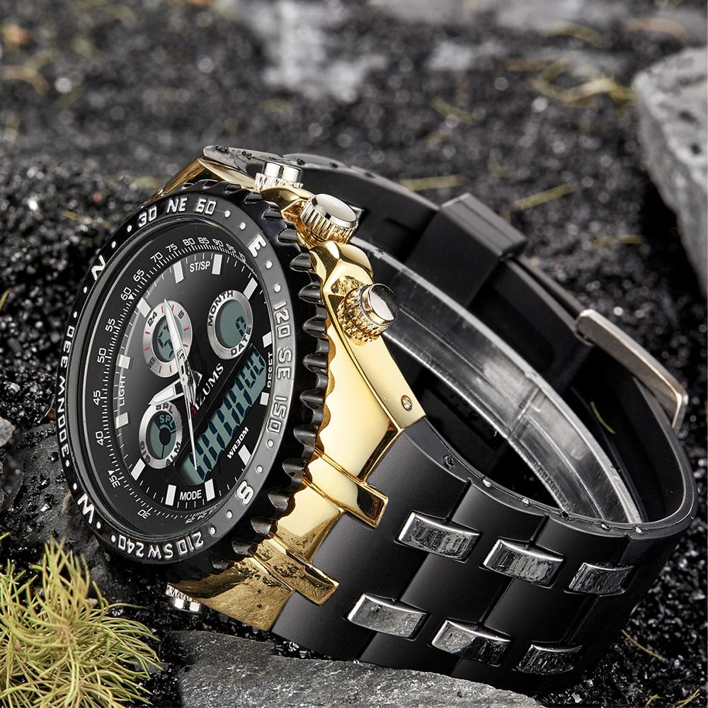 Đồng hồ kỹ thuật số MIZUMS Nam kĩ thuật số,chuyển động kép