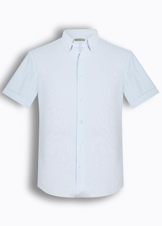 Áo sơ mi nam tay ngắn họa tiết The Shirts Studio Hàn Quốc TD45F6119BL