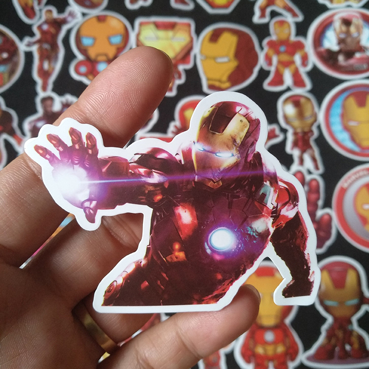 Bộ Sticker dán cao cấp chủ đề IRON MAN - NGƯỜI SẮT - Dùng dán Xe, dán mũ bảo hiểm, dán Laptop