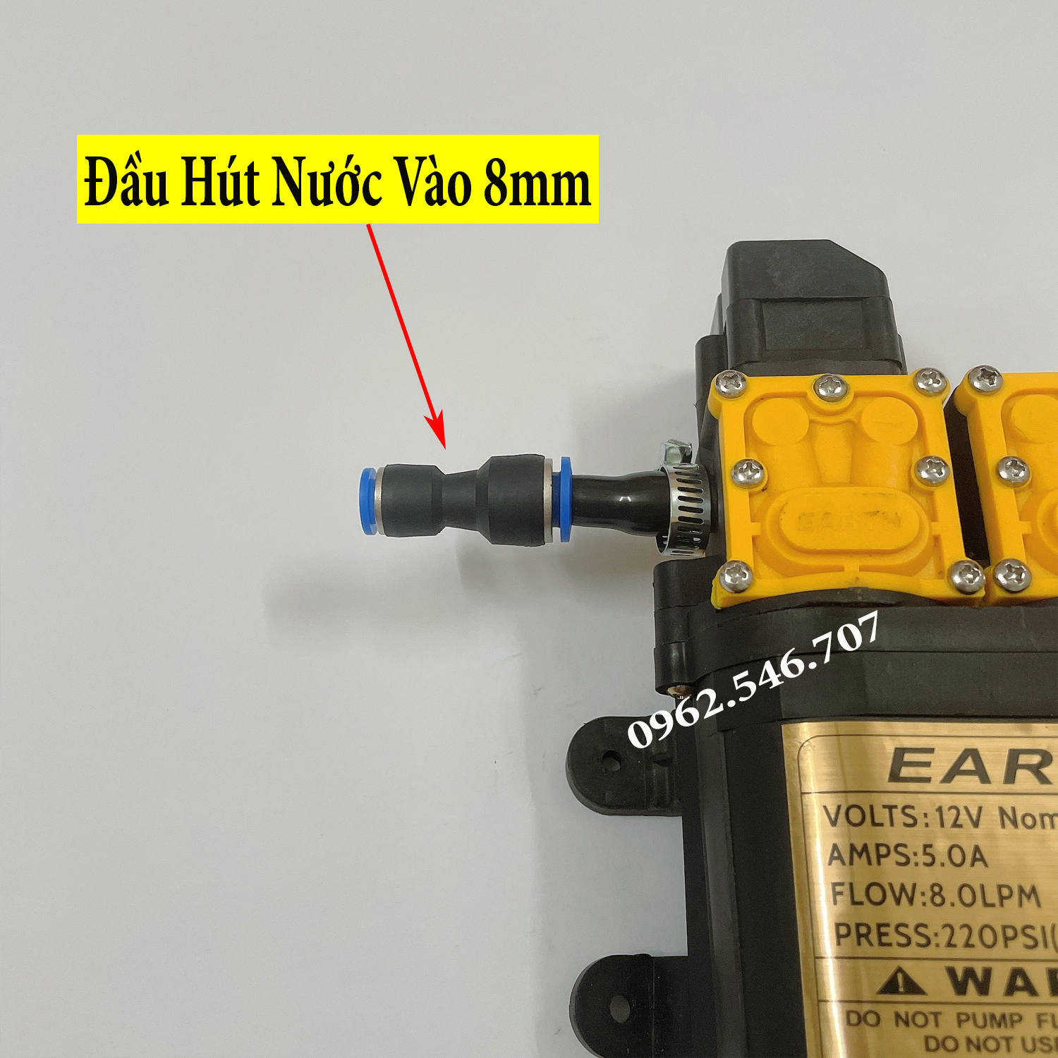 Máy bơm đôi 12V áp lực cao kèm nguồn adapter Sử dụng làm bộ phun sương tưới cây bộ rửa xe mini