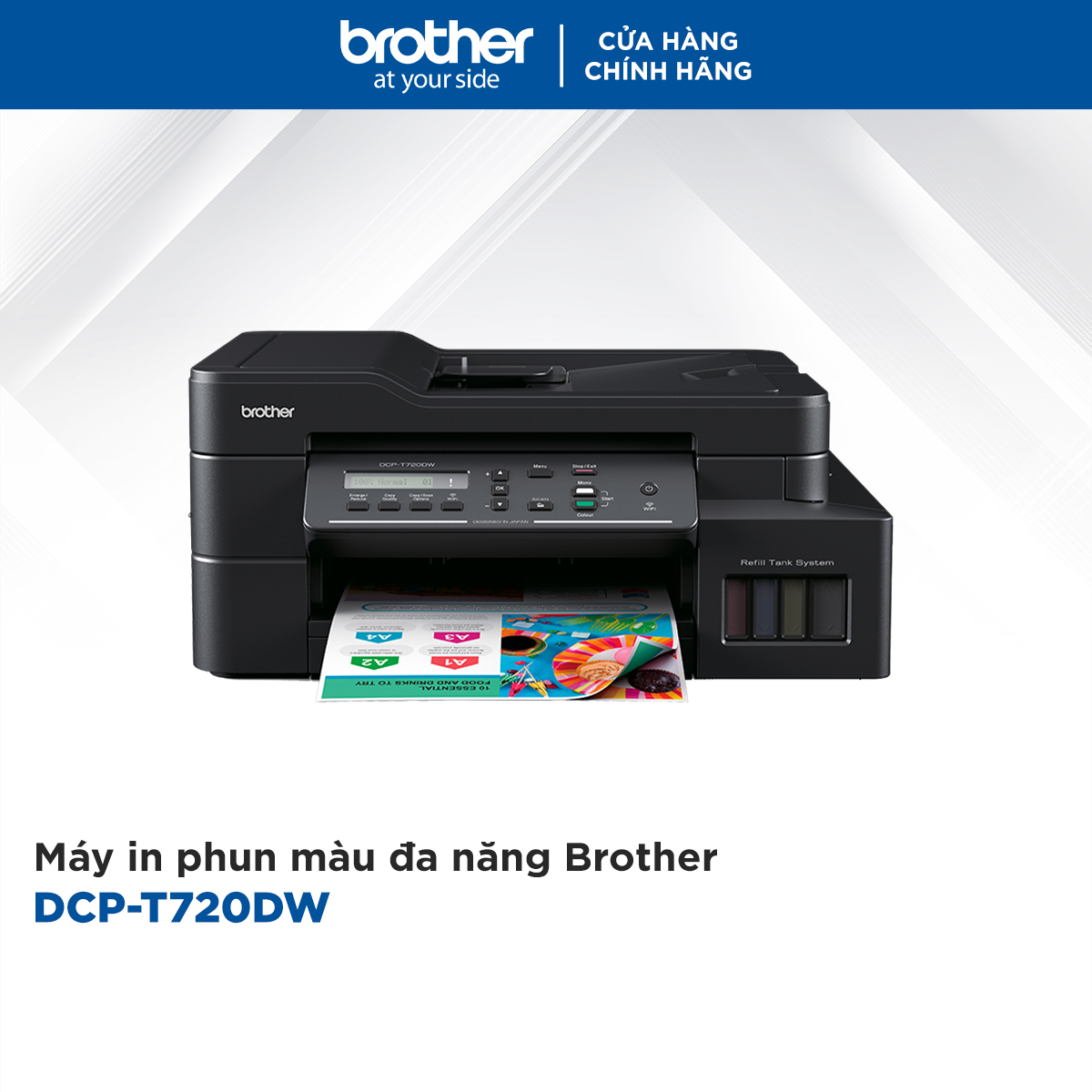 Combo Máy in phun màu đa năng Brother DCP-T720DW và Bộ mực in phun Brother