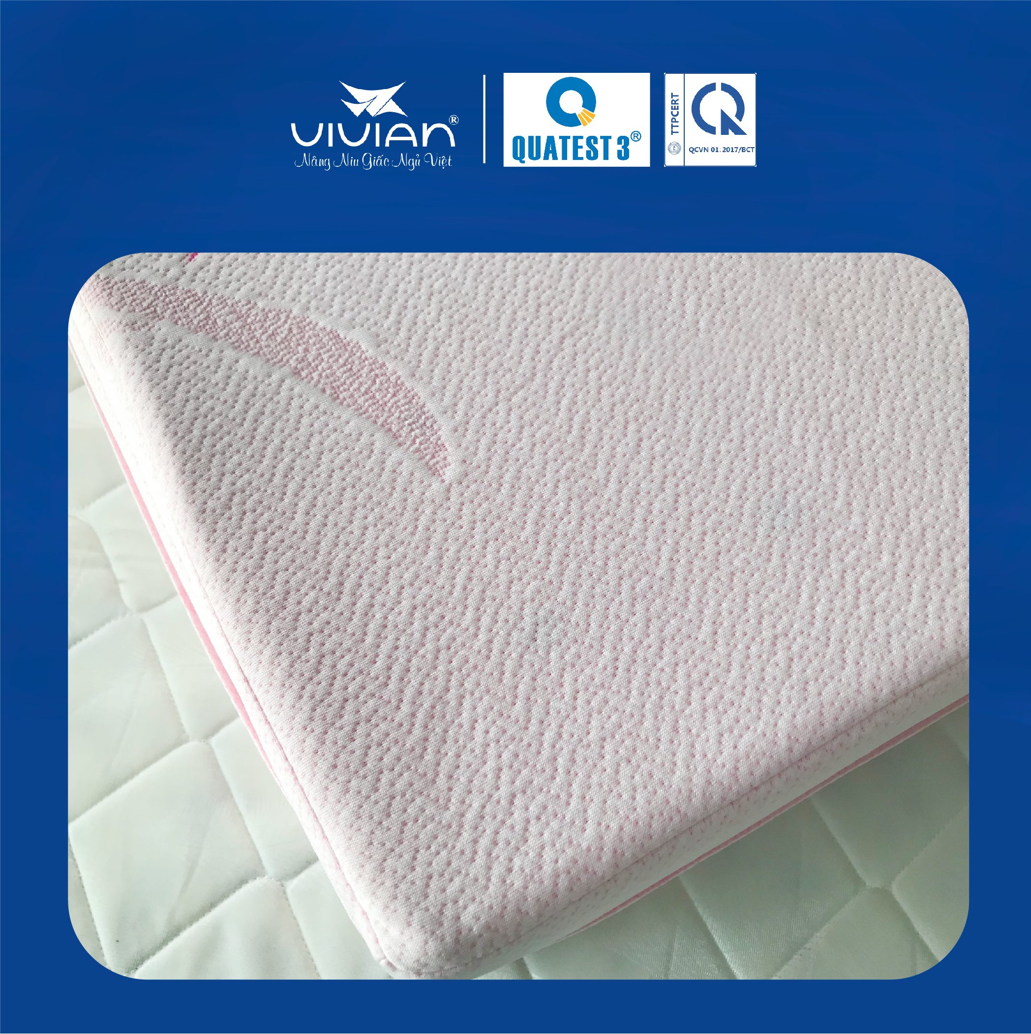 Nệm Cao Su CLASSIC Gấp 3 Vivian - Vải Gấm Damask Cao Cấp Không Chần