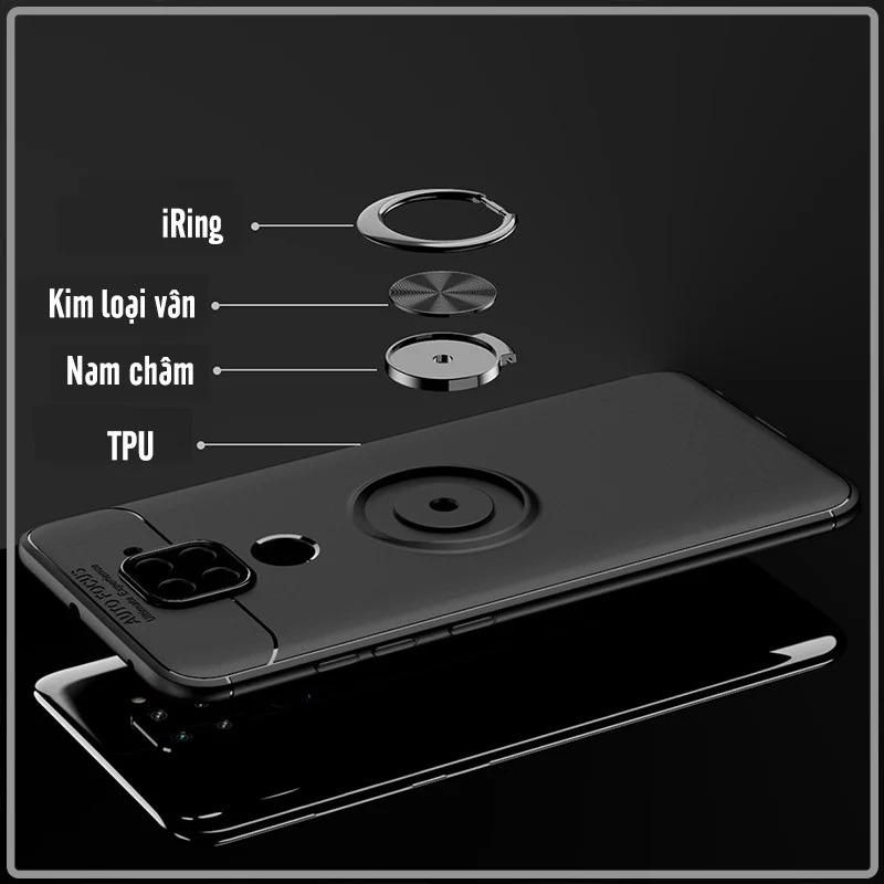 Ốp lưng cho Xiaomi Redmi Note 9 - Redmi 10X 4G chống sốc iRing Auto Focus - hàng nhập khẩu