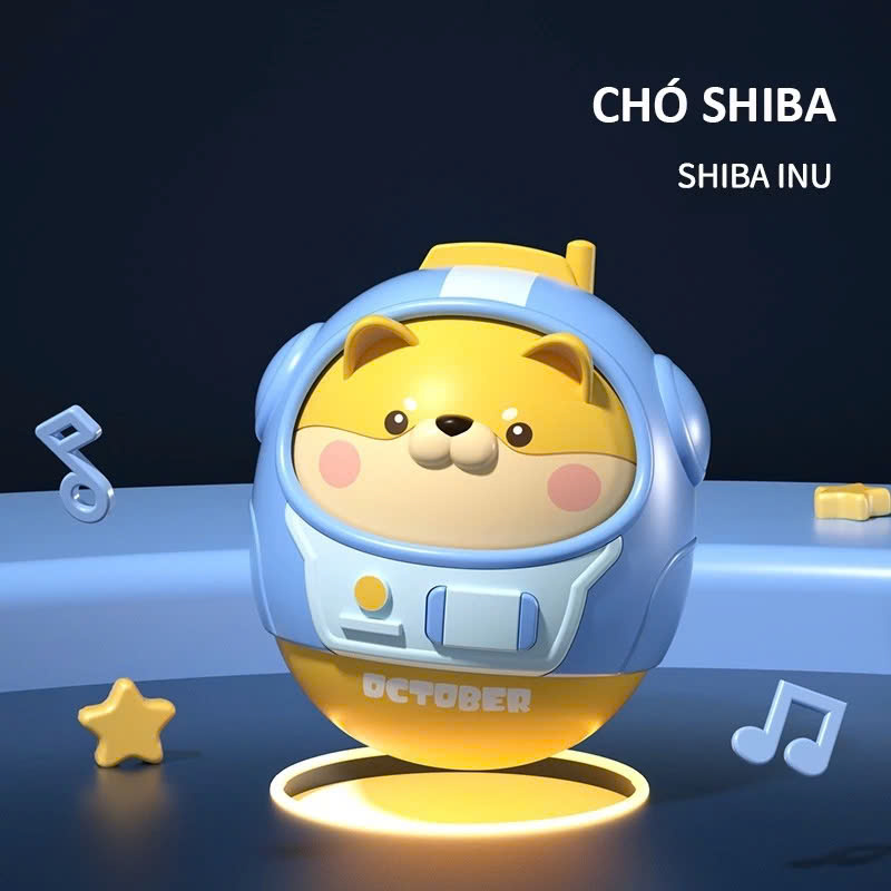 Đồ chơi lật đật phát âm thanh hình Chó Shiba con xinh xắn biết chớp mắt và có nhạc nhẹ nhàng cho bé yêu chọn màu theo ý Đồ chơi giải trí - Đồ chơi ngộ nghĩnh cho bé từ 3 tháng tuổi trở lên