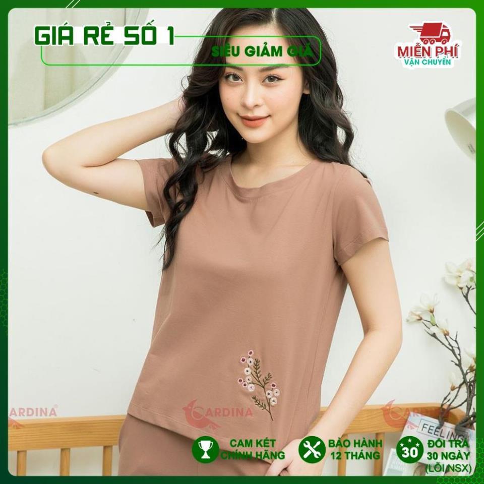 Đồ bộ đùi nữ thêu hoa chất Cotton sợi Tre Bamboo -