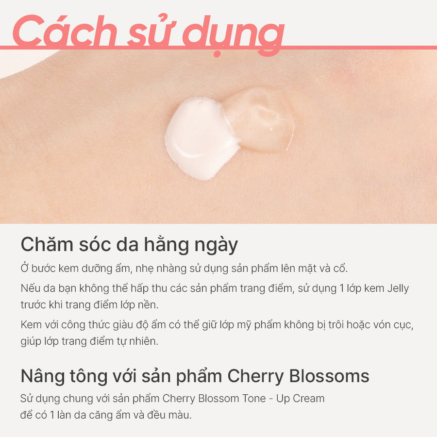 Gel dưỡng ẩm sáng da từ hoa anh đào đảo Jeju innisfree Cherry Blossom Jelly Cream 50ml