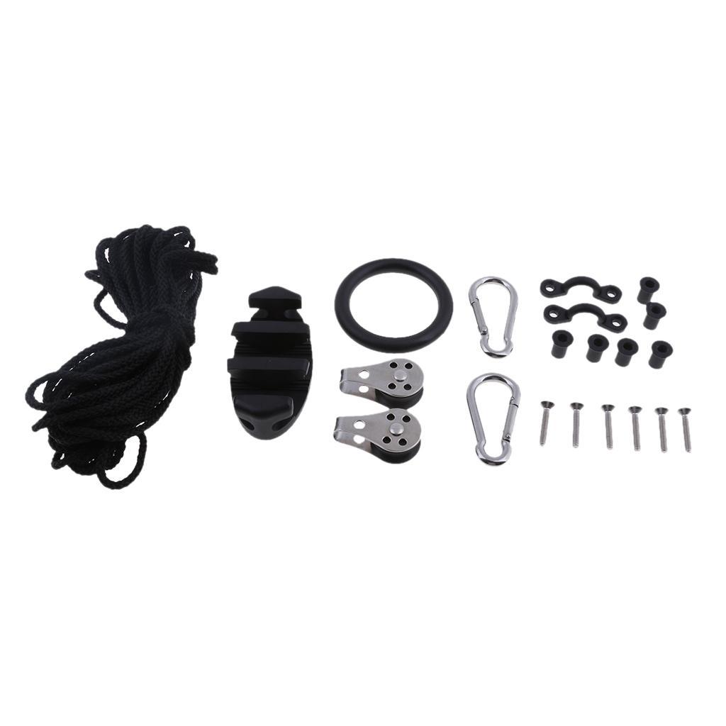 Kayak  Anchor Trolley Kit Rope Cleat Hook Marine