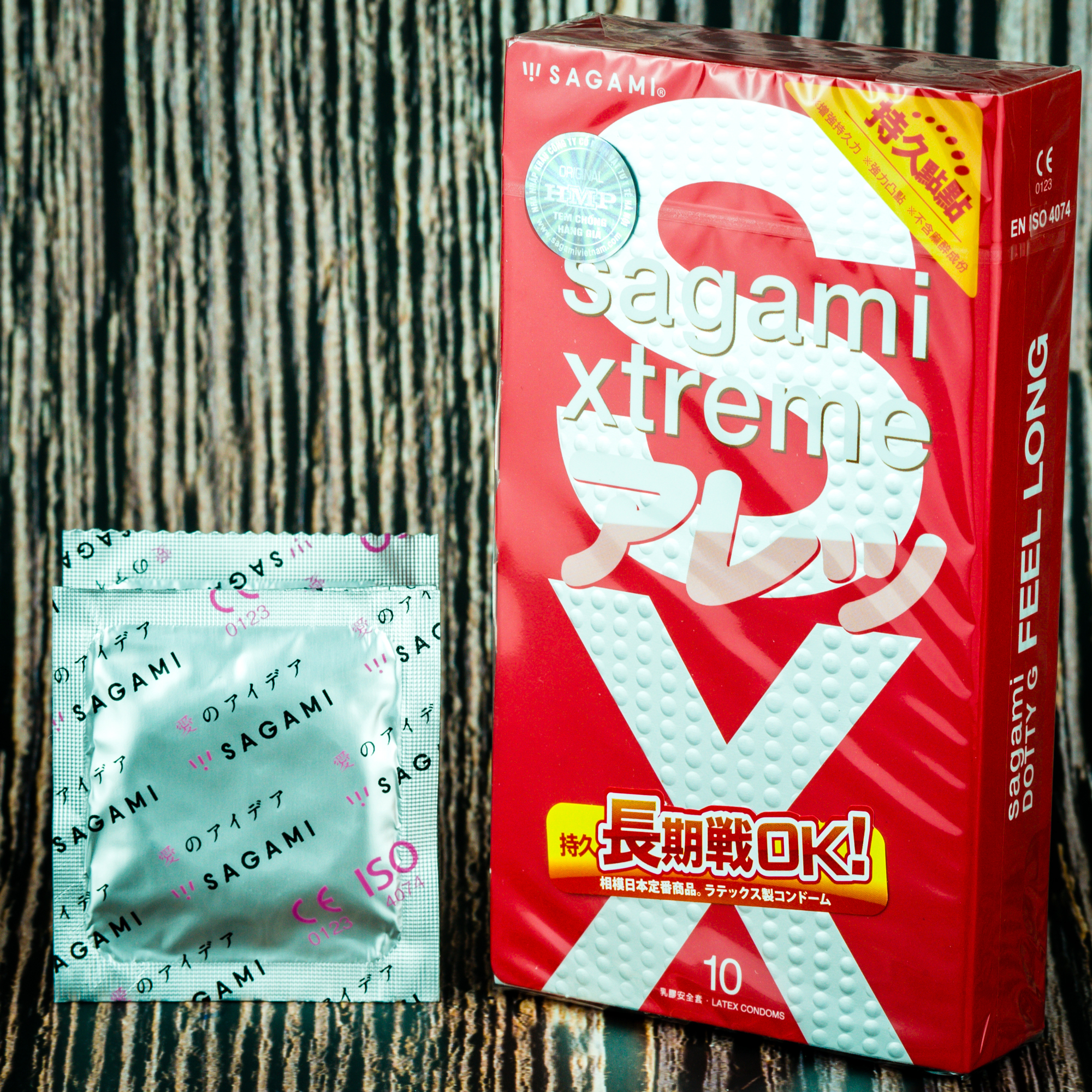 Hộp 10 Cái Bao Cao Su SAGAMI Xtreme Feel Long - Mẫu Mới - MADE IN JAPAN - Hàng Chính Hãng