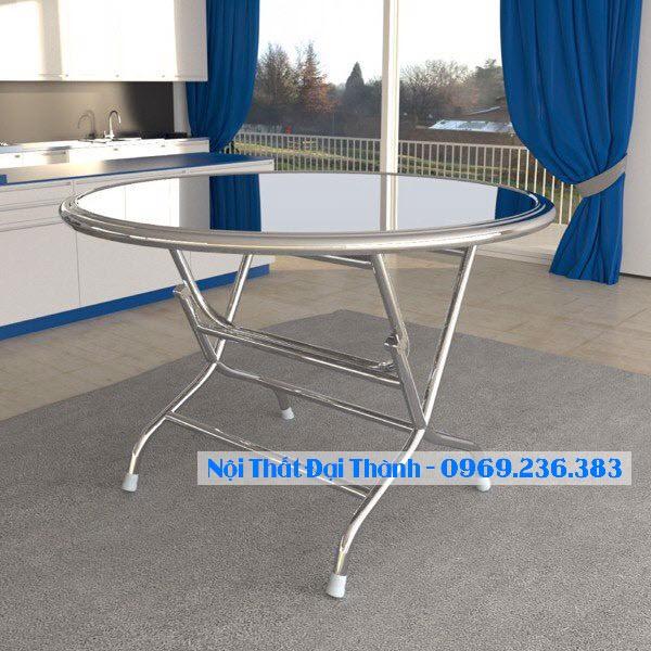 Bàn tròn inox 304 rộng 1m2 chân cao Đại Thành chống gỉ , hàng loại 1 bao chất lượng, miễn phí vận chuyển
