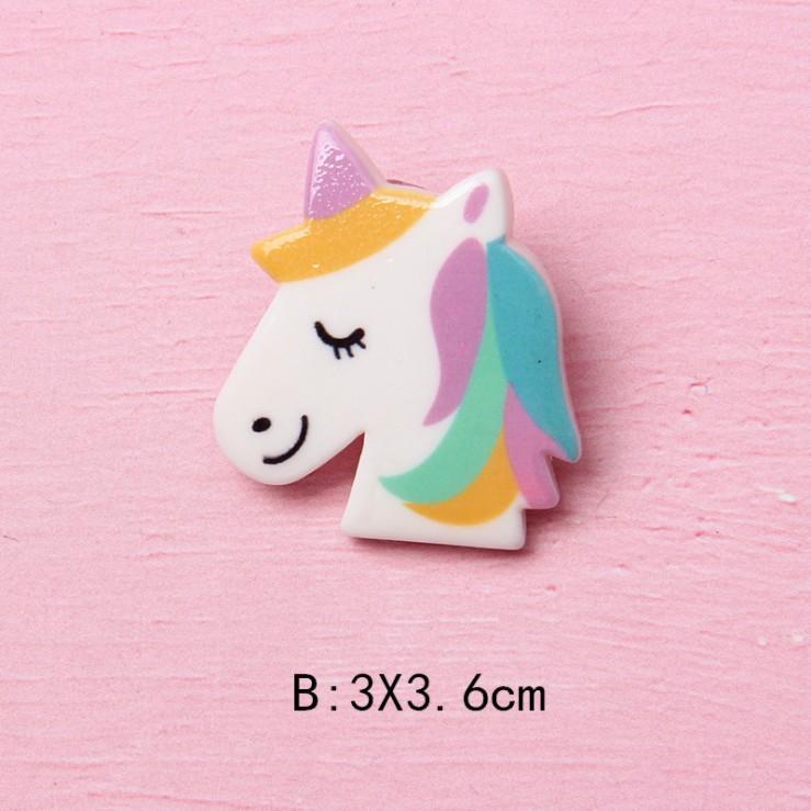 *HN* Charm kỳ lân Unicorn nhũ bạc cho các bạn làm trang trí vỏ điện thoại, Jibbitz, DIY