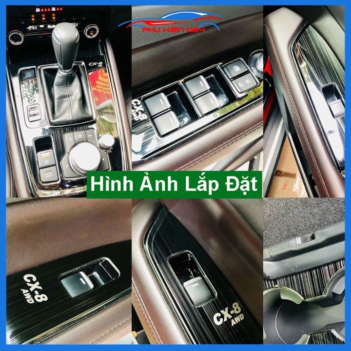 Ốp nội thất Mazda CX-8 CX8 2019-2020-2021-2022 vân Titan bảo vệ chống trầy xước và làm đẹp xe