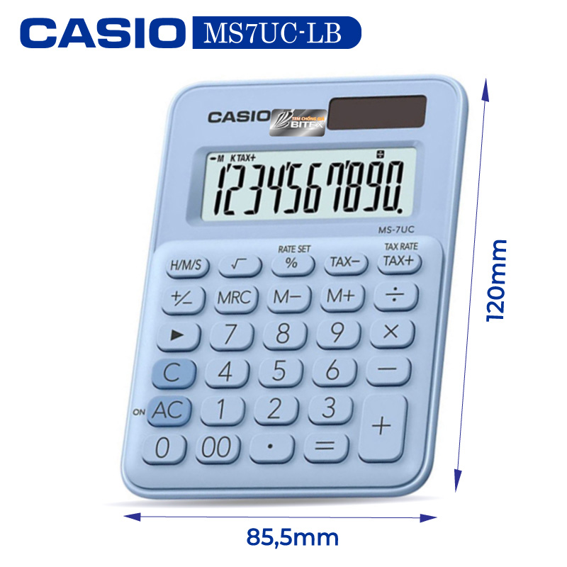 Máy tính Casio MS-7UC, Bảo hành 7 năm - Giao màu ngẫu nhiên - Hàng chính hãng Bitex