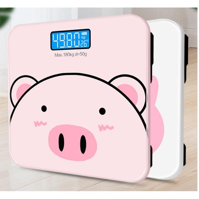 CÂN SỨC KHỎE ĐIỆN TỬ THÔNG MINH HÌNH HEO CỰC HOT, CÂN ĐIỆN TỬ MINI - BỀN TỐT, ĐỘ CHÍNH XÁC CAO, CHỊU LỰC ĐẾN 180KG