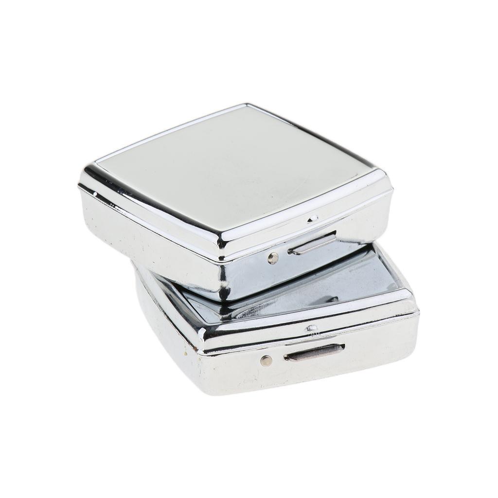 2 Pieces Pillbox Tray Box Made Of Polished Stainless Steel - 01