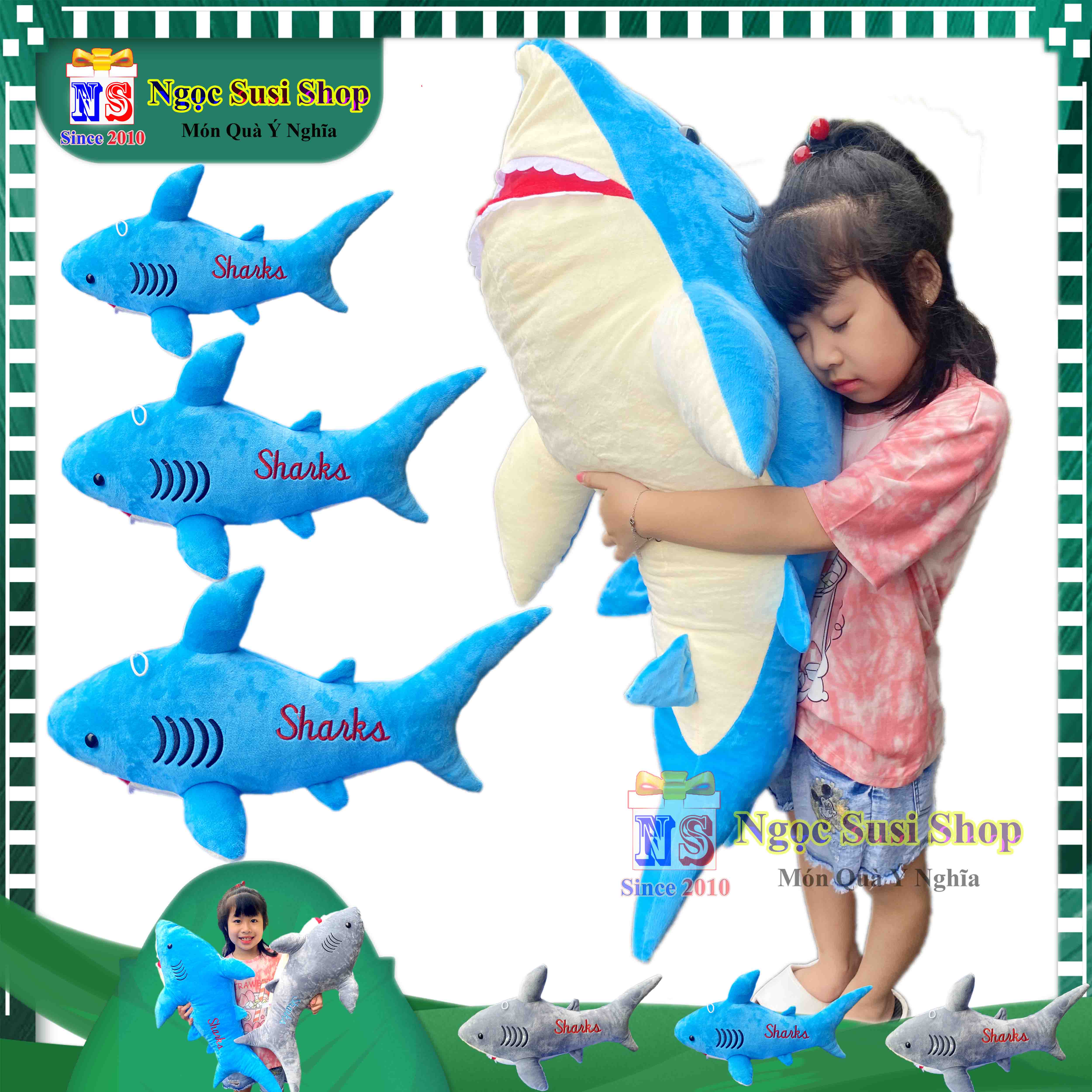 GẤU BÔNG CÁ MẬP SHARK SIÊU TO KHỔNG LỒ CHO BÉ ÔM NGỦ - THÚ NHỒI BÔNG HÌNH CÁ MẬP SHARK SIÊU MỀM MỊN DỒN 100% GÒN