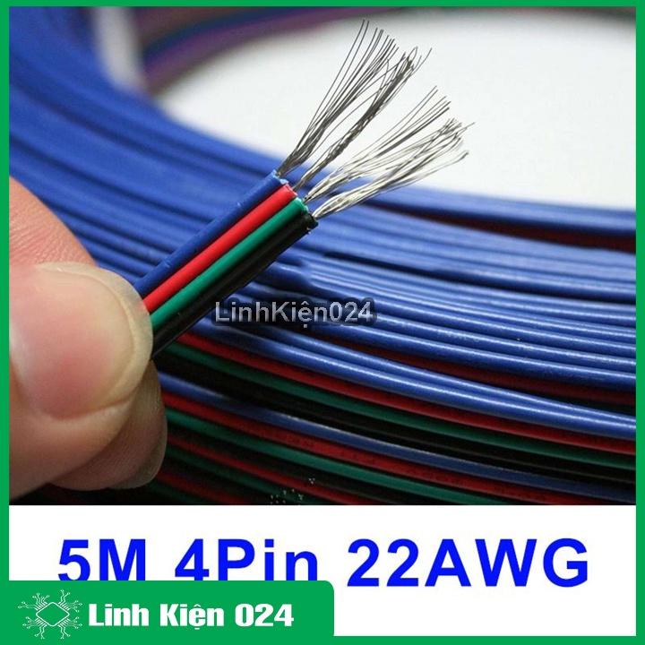 Dây Điện Dẹt 4 Màu Khác Nhau Cho Đèn LED RGB 4 pin 22AWG