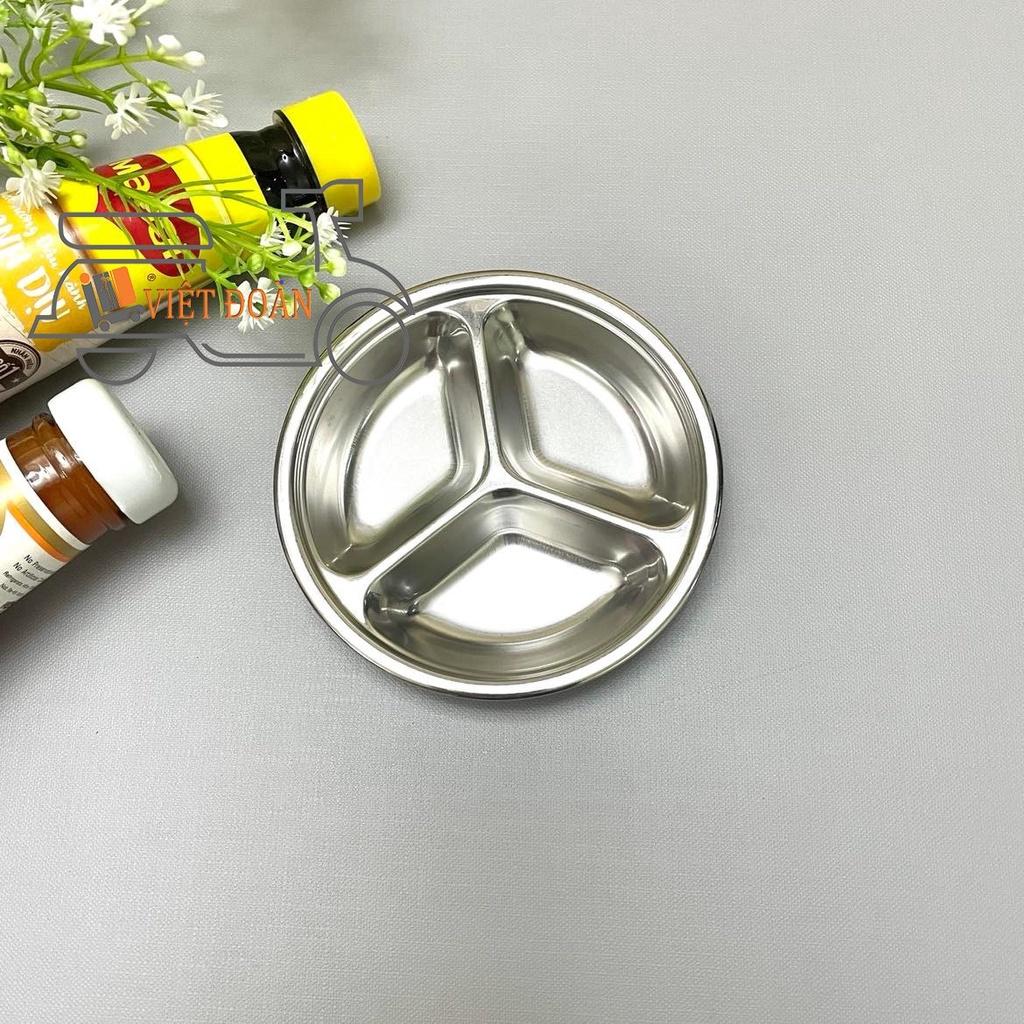 CHÉN NƯỚC CHẤM, DĨA ĐỰNG GIA VỊ - INOX cao cấp, thiết kế 2 NGĂN, 3 NGĂN tiện dụng