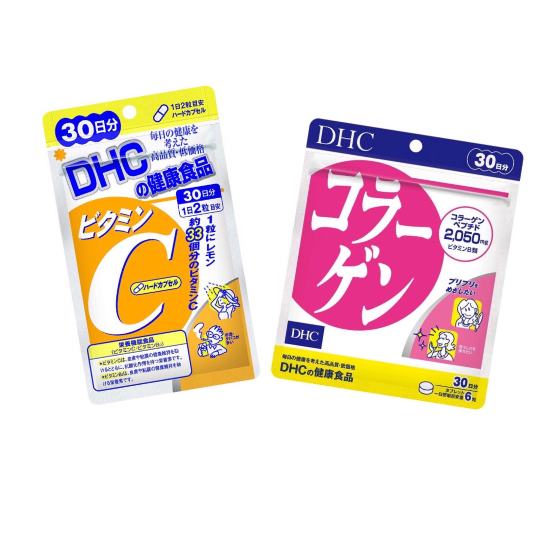 Combo Viên Uống Làm Đẹp Da DHC Collagen - Vitamin C Nhật Bản 30 Ngày