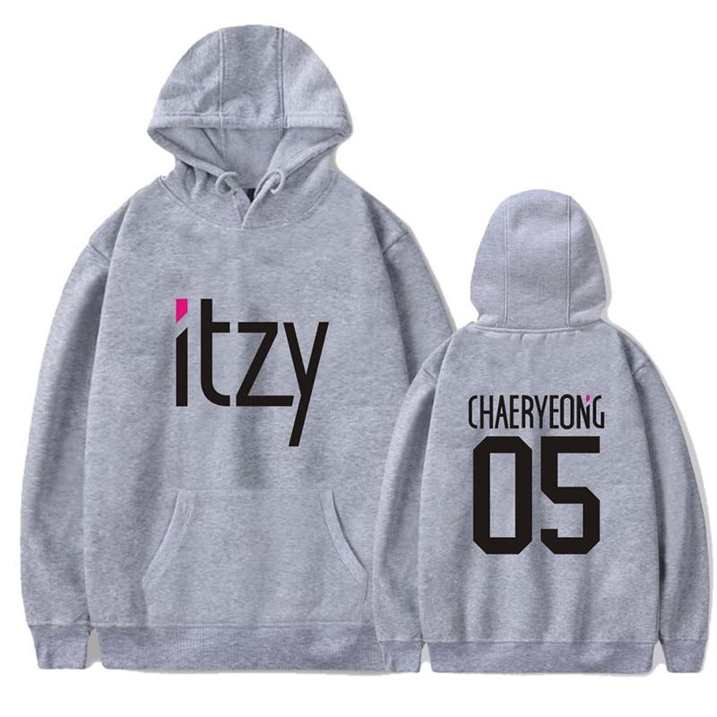 Thời Trang Hàn Quốc Mới Kpop ITZY Liêu YEJI YUNA RYUIN CHAERYEONG Khoác Hoodie K POP Có Mũ Áo Thun Nữ Harajuku Dạo