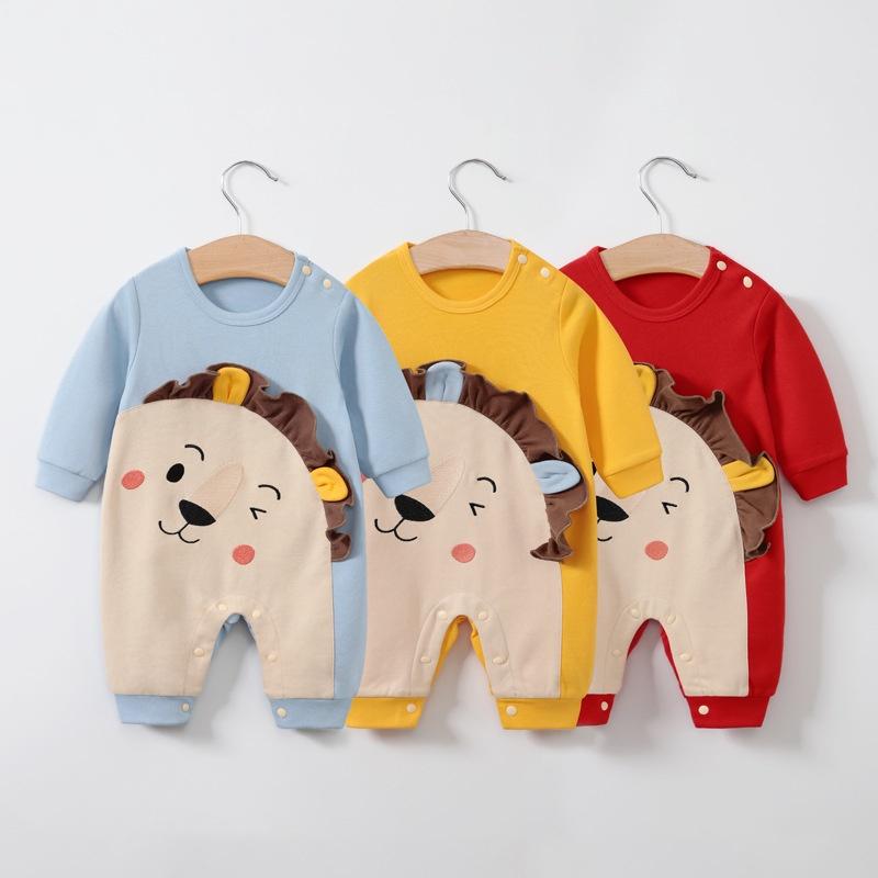 Body Dài tay cho bé Trai bé Gái mẫu quần áo trẻ em hình thú kèm mũ - bodysuit cho bé chất cotton xịn mịn từ 3-12kg