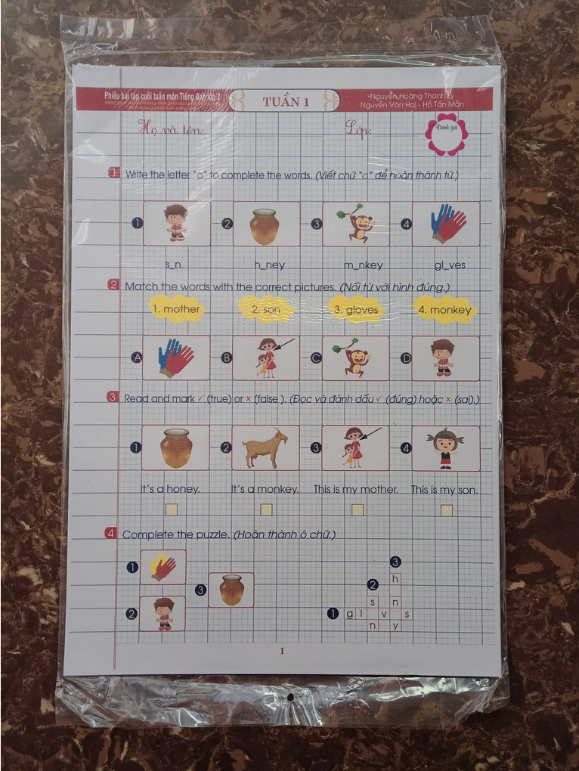 Sách - Phiếu Bài Tập Cuối Tuần Môn Tiếng Anh Lớp 2