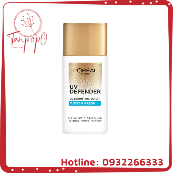 Kem Chống Nắng LOREAL Dưỡng Ẩm Mịn Mượt Da 50ml UV Defender Moist &amp; Fresh SPF 50+ PA ++++