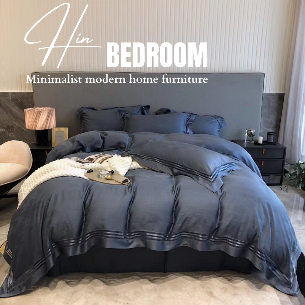 Drap Giường Tencel 100s Markcoss Bộ Chăn Ga Gối Đệm 5 Món Chăn Chần Bông Lụa Nhà Hin Home Bedding