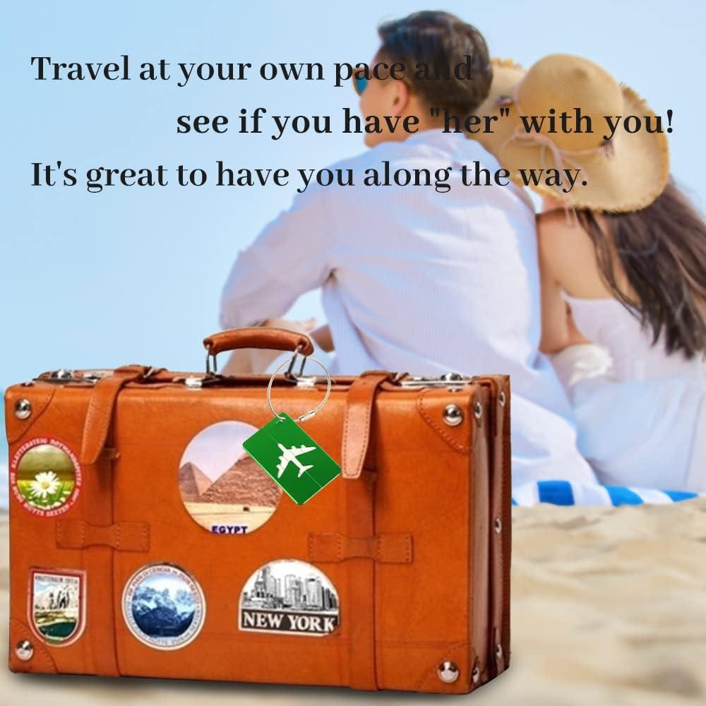 Thẻ hành lý*8, Thẻ hành lý, Thẻ hành lý có thẻ địa chỉ, Nhãn hành lý, Thẻ hành lý kim loại, Thẻ hành lý, Cáp thép không gỉ chống nước, Máy bay, 8 màu