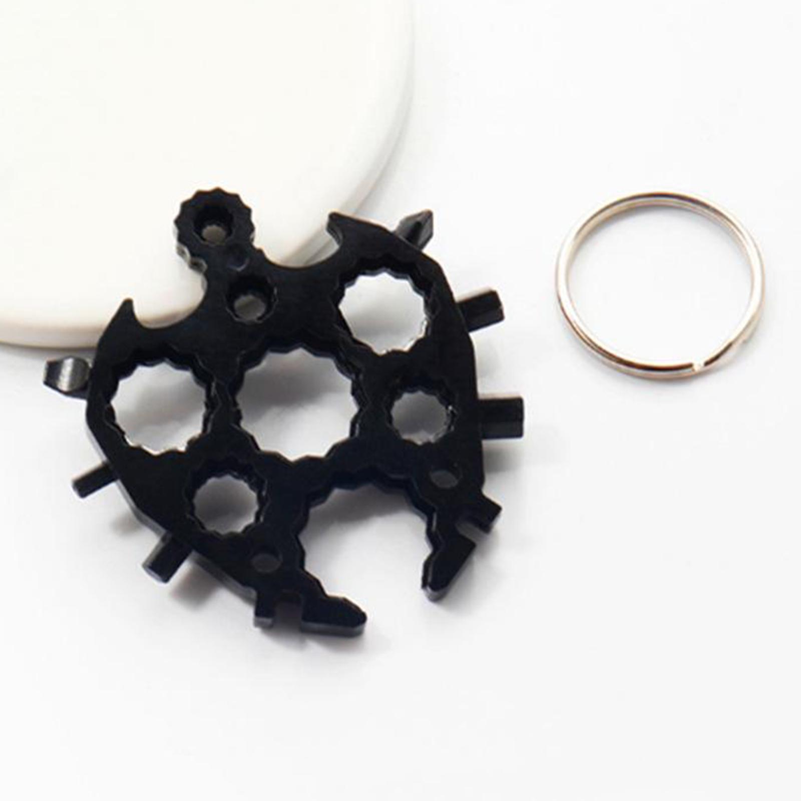 20-in-1 Snowflake Multi-Tool, Alloy Steel Easy Use Portable Phillips/Slotted Screwdriver Key Chain with Rings Bottle Opener for Outdoor Emergency