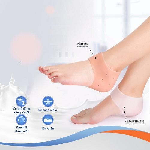 Set 2 Miếng Lót Gót Silicon Bảo Vệ Gót Chân, Chống Mòn Gót, Êm Chân, Chống Đau Chân, Xước Gót