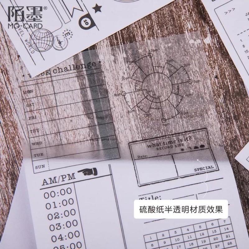 Set 6 tờ stickers lớn kiểu cổ điển vintage DIY