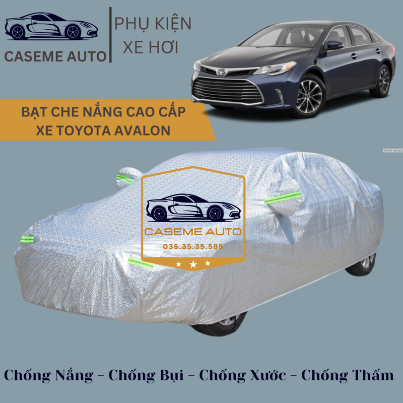 [TOYOTA AVALON] Bạt phủ xe ô tô tráng nhôm cao cấp dành cho xe TOYOTA AVALON , 3 lớp chống nóng, chống thấm, chống bụi - Hàng Chính Hãng