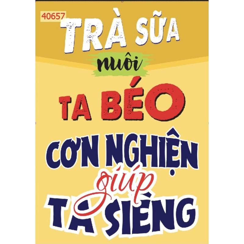 Combo 3 bức tranh trang trí quán trà sữa 3d. kt 80x40