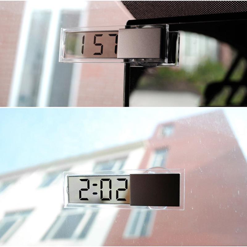 Đồng hồ điện tử màn hình LCD có giác hút gắn bảng điều khiển xe hơi