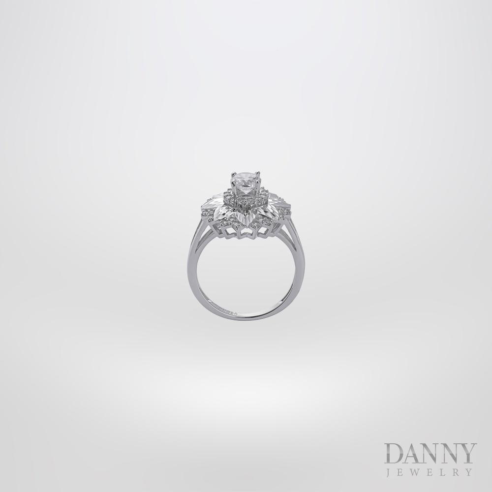 Nhẫn Nữ Danny Jewelry Bạc 925 Xi Nước Bạch Kim Đính Đá CZ KI4GZ016