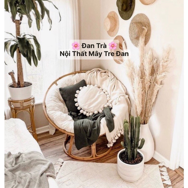 KHUNG GHẾ THƯ GIÃN PAPASAN " 100CM " KÈM NỆM CANVAS CAO CẤP - Nội Thất Mây Tre Đan