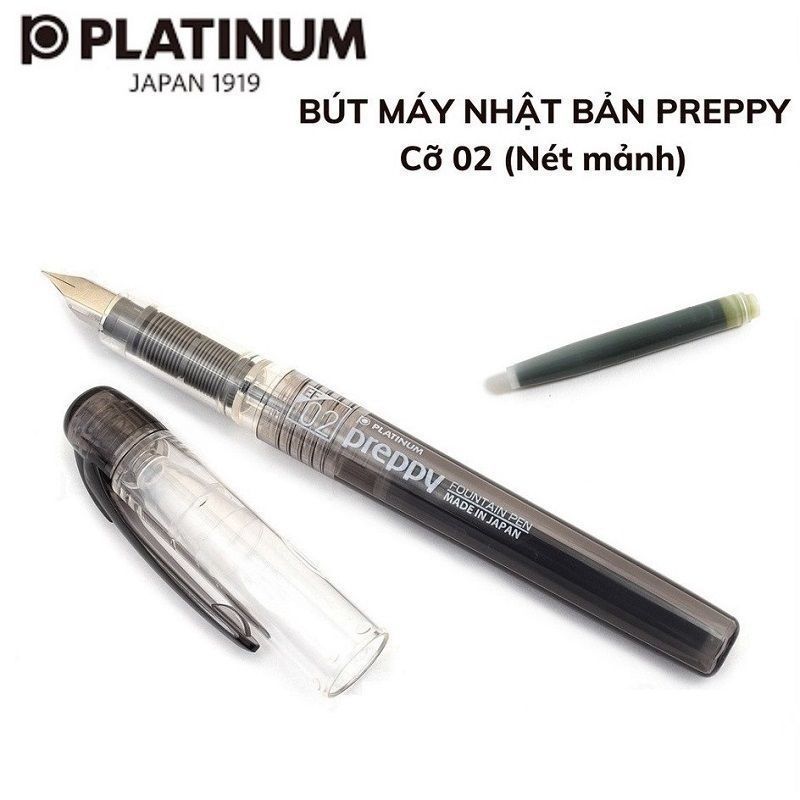 Bút máy Platinum Preppy ngòi F 02 Nhật Bản Bút mực thế hệ mới tặng kèm 1 ống mực cùng màu bút