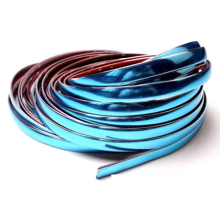 Cuộn Nẹp Viền 2cm Trang Trí Chân Kính Ô Tô Mạ Crom Bản 2cm x 12m