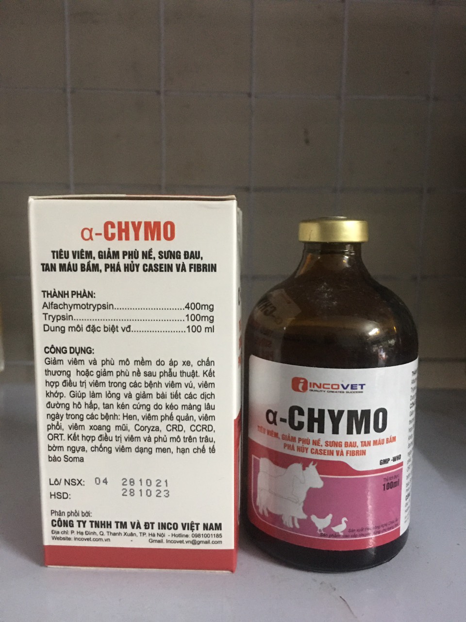 Chymosin tiêu viêm, giảm phù nề cho chó, mèo, gia súc, gia cầm