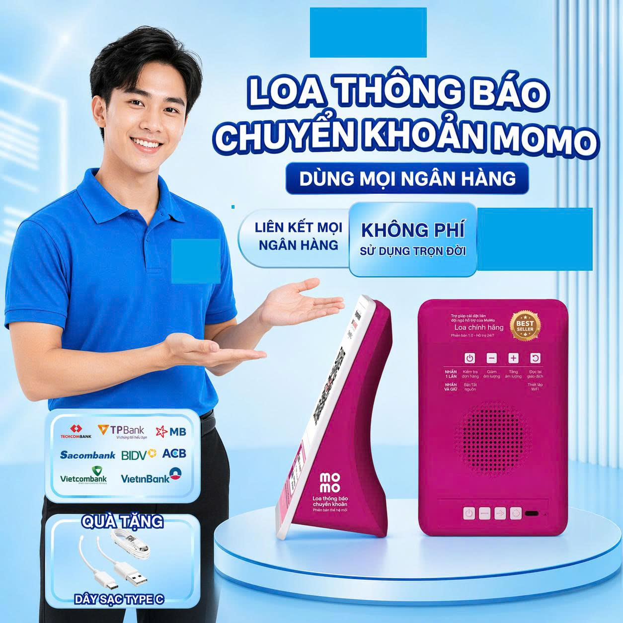 Loa Thông Báo Giao Dịch MoMo Bản WiFi Loại Tốt – Kết Nối Linh Hoạt Với Nhiều Ngân Hàng
