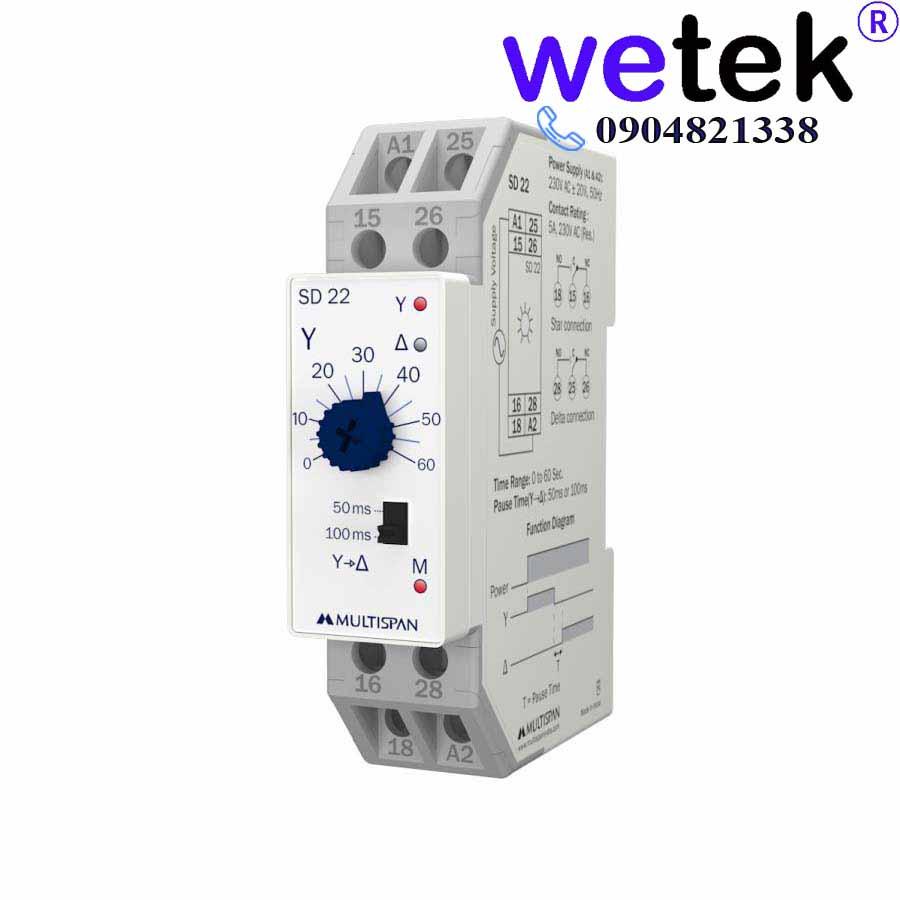 Multispan SD-22 Timer Sao Tam giác cài Din, nhỏ gọn và hiệu quả