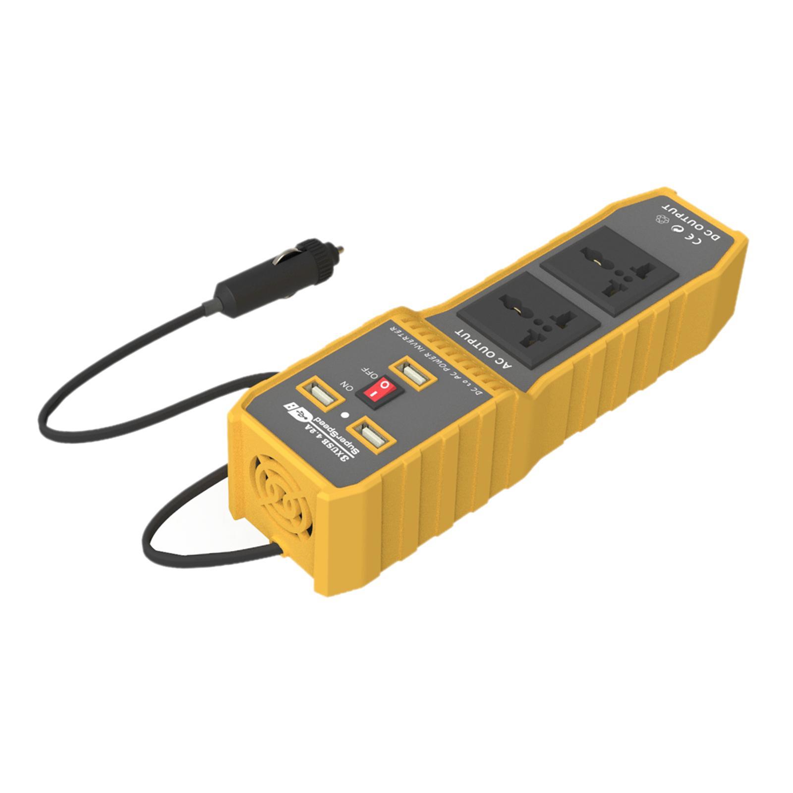 DC to AC Car Power Inverter Charger 3 USB Ports 2 AC Outlet Peak 400W 220V