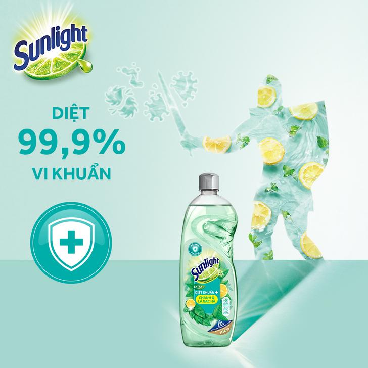 Nước rửa chén Sunlight diệt khuẩn 750ML