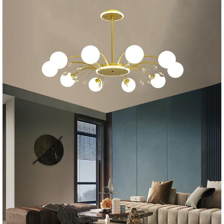 Đèn chùm LOTEC loại 10 bóng cao cấp trang trí nhà cửa độc đáo - kèm bóng LED chuyên dụng.