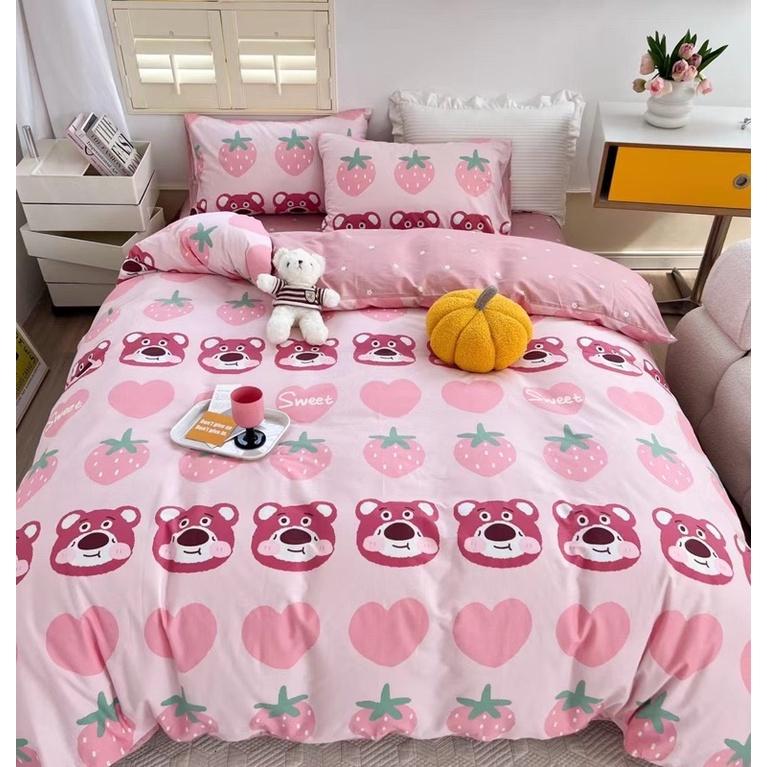Set Cotton Living Hàng Nhập Khẩu 100% cotton Gấu Đỏ Đáng Yêu